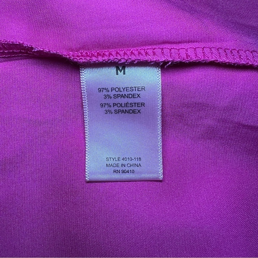 Juicy Couture Long Sleeve Satin Button Up Rhinestone Sleep Shirt Barbie Pink - Picture 6 of 7